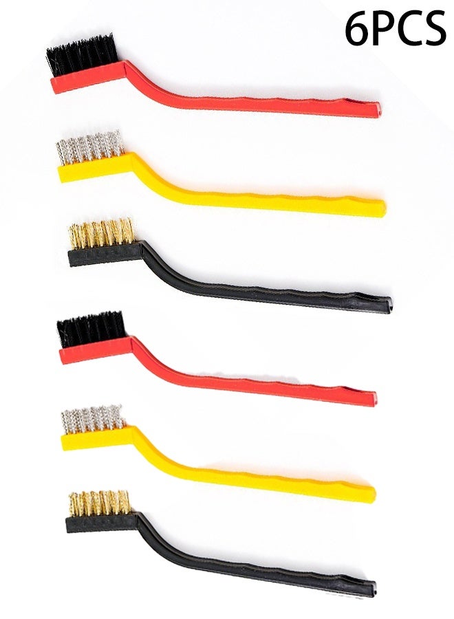 KANGLI 6 Pcs Oven Cleaning Brush, Set of Three Home Gas Stove Cleaning Brushes Made of Brass, Nylon and Iron wire - Image 1