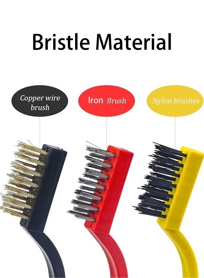 KANGLI 6 Pcs Oven Cleaning Brush, Set of Three Home Gas Stove Cleaning Brushes Made of Brass, Nylon and Iron wire - Image 2