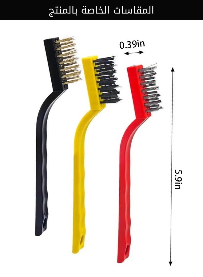 KANGLI 6 Pcs Oven Cleaning Brush, Set of Three Home Gas Stove Cleaning Brushes Made of Brass, Nylon and Iron wire - Image 5