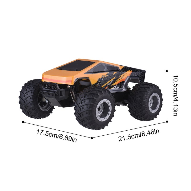 Remote Control Car, 2.4G All Terrain Off Road Vehicle with LED Headlights, Electric Toy for Boys Girls Yellow 1 Battery - Image 2