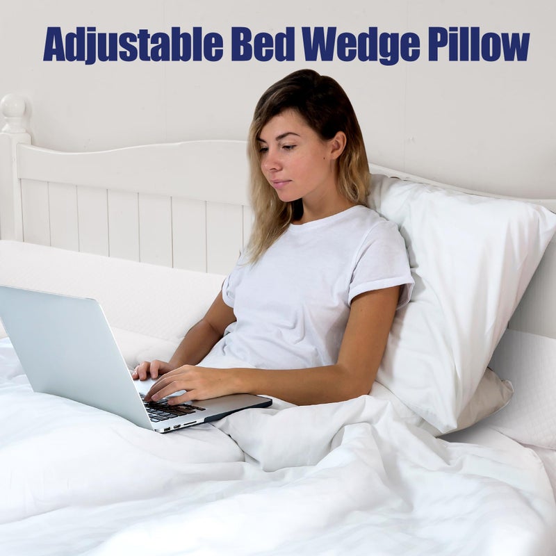 HOMBYS Wedge Pillow Headboard for Bed Gap,Foldable Bed Wedge Gap Filler Queen Size,Matterss Gap Filler,Multi Functional Bed Crack Pillow, Fill The Gap (0-7") Between Your Headboard and Mattress,White - Image 4