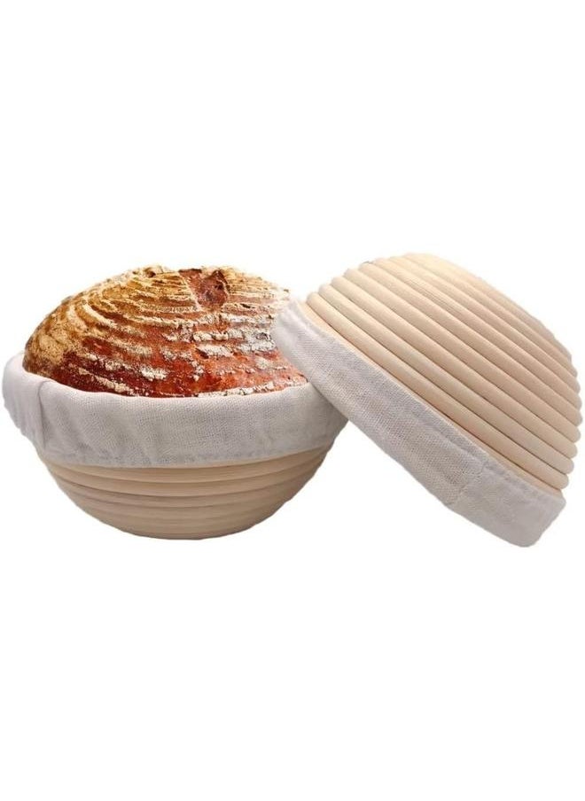 yongsheng 7 inches Round Basket for Bread Proofing, Dough Proofing Bowls with Removable Liner, Good for Home Bakers Baking, 2 Pack  - Image 1