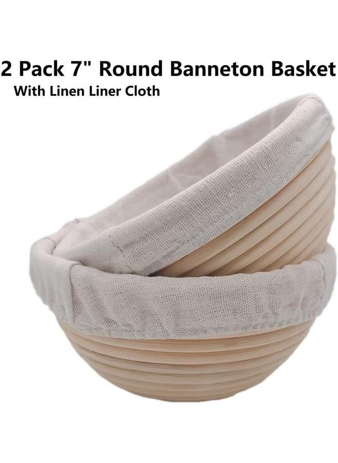 yongsheng 7 inches Round Basket for Bread Proofing, Dough Proofing Bowls with Removable Liner, Good for Home Bakers Baking, 2 Pack  - Image 3