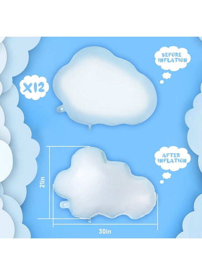 Sumind 6 Pieces White Cloud Foil Balloons For Birthday Baby Shower Themed Party Birthday Party Decorations Supplies - Image 2