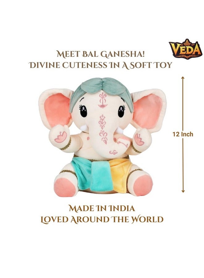 Veda Bal Ganesha. Plush Stuffed Toy of Our Favourite Elephant God. Best Soft Toy Gift for Boys and Girls of All Ages. Size: 12 inches (30 cm) - Image 3