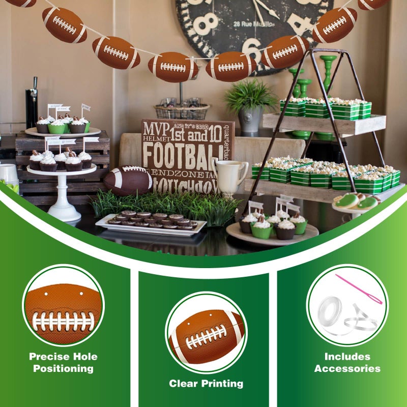 Rasonus Football Party Decorations Banner 2026 Super Sports Theme Hanging Garland for Birthday Game Day Tailgate Accessories Supplies - Adults Bowl Fan Gift for Balloons Classroom Decor Party Favors 4 Pack - Image 3