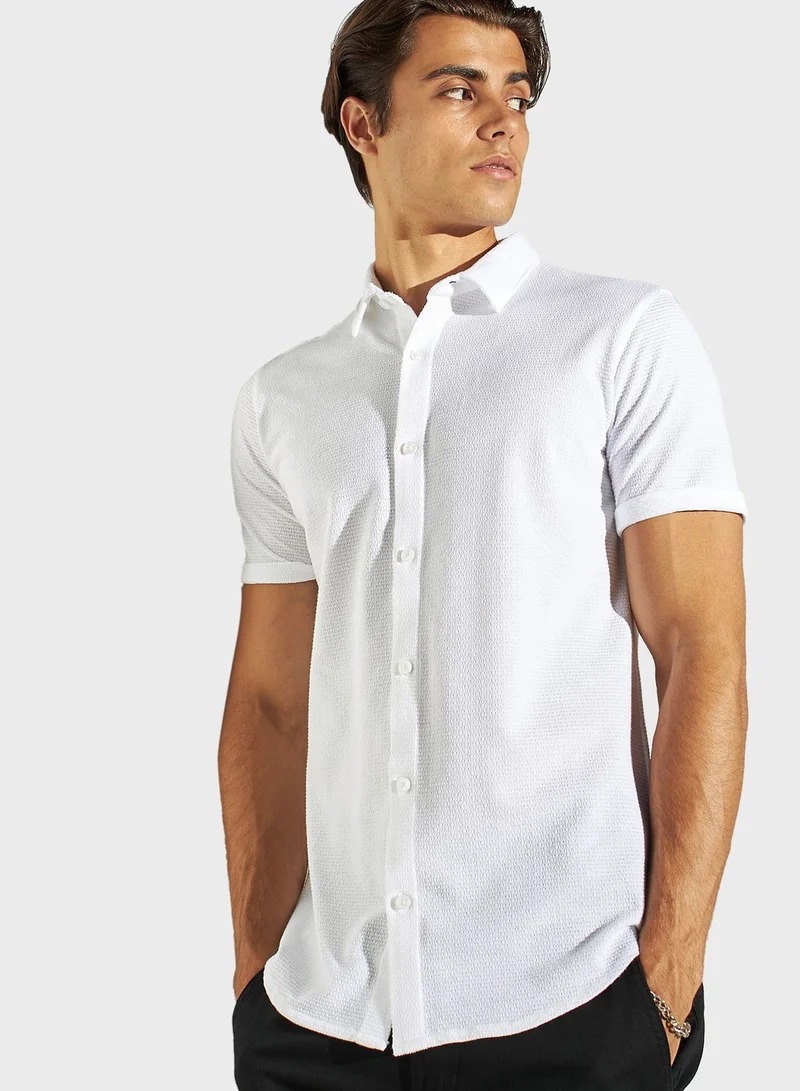Iconic Textured Regular Fit Shirt
