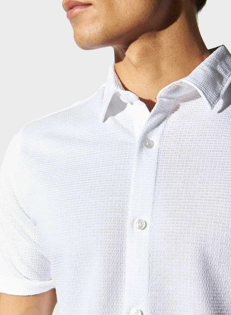 Iconic Textured Regular Fit Shirt