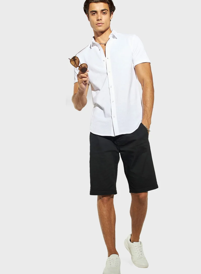 Iconic Textured Regular Fit Shirt