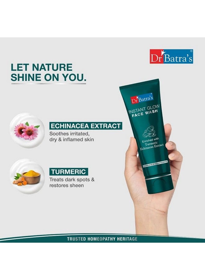 Dr Batra's Instant Glow Face Wash, Enriched with Echinacea & Turmeric, Repairs Skin Damage, Prevents infections, Face Wash for Skin Complexion & Glowing skin, Paraben & Silicone free(100g) - Image 3