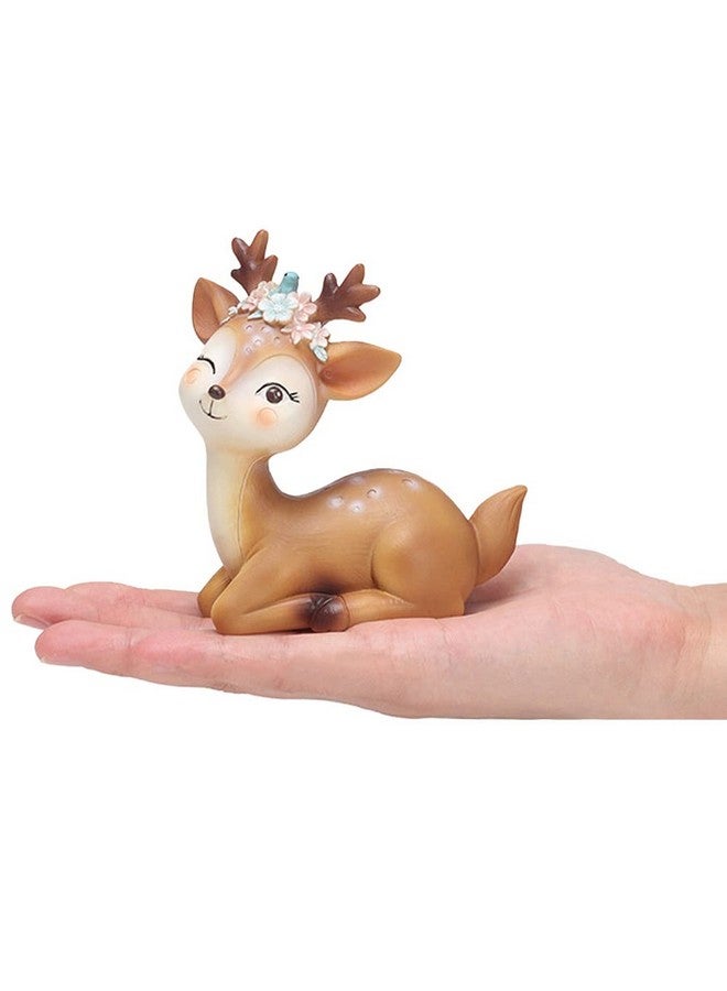 DOYIFun Pack Of 2 Resin Fawn Doe Figurines Toys Cute Deer Cake Toppers Statues Baby Shower Birthday Wedding Party Decor - Image 4