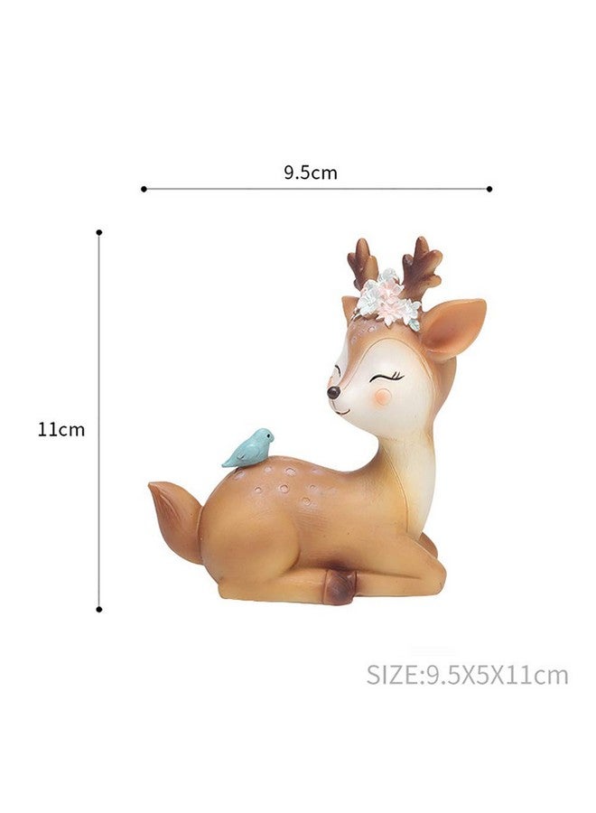 DOYIFun Pack Of 2 Resin Fawn Doe Figurines Toys Cute Deer Cake Toppers Statues Baby Shower Birthday Wedding Party Decor - Image 5
