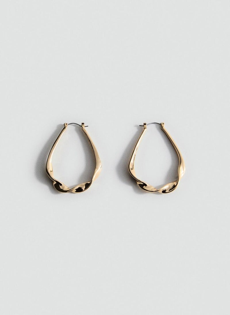 MANGO Twisted Hoop Earrings  - Image 1
