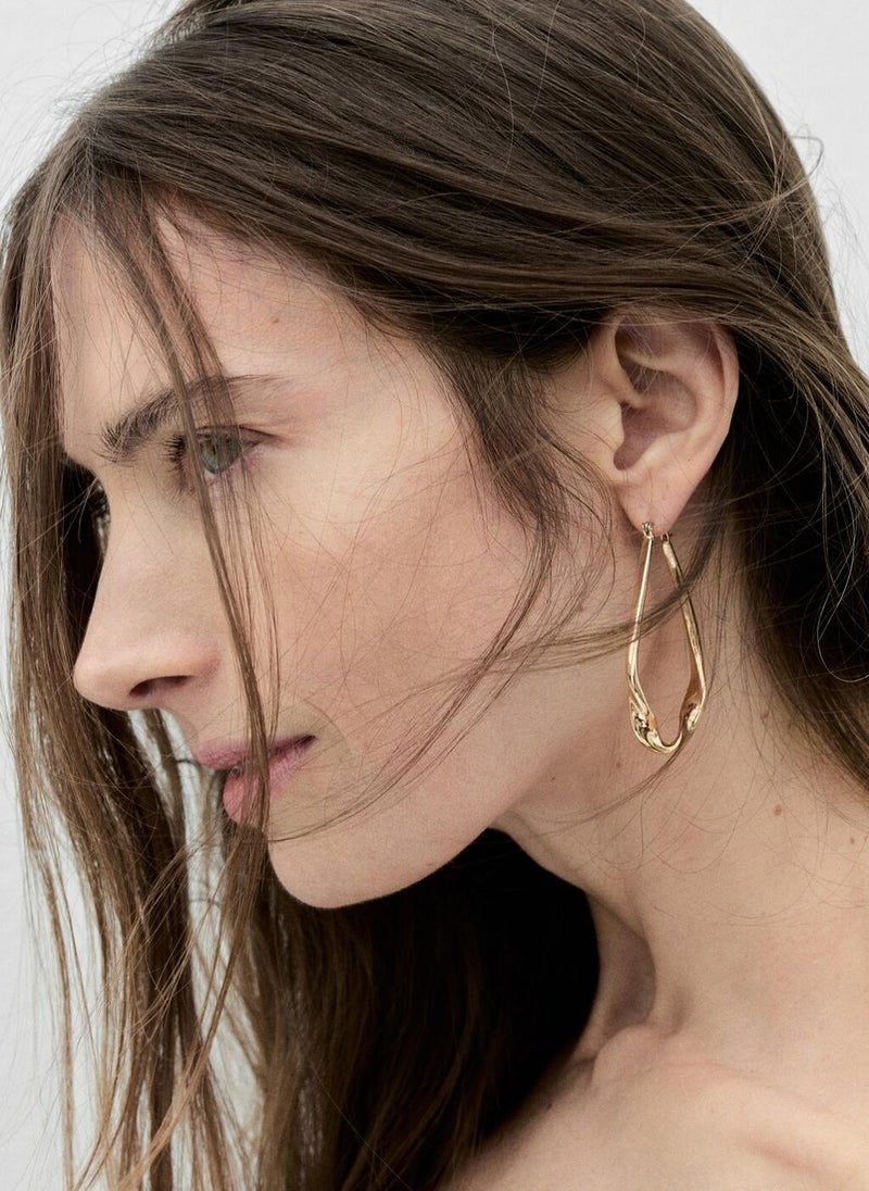 MANGO Twisted Hoop Earrings  - Image 3