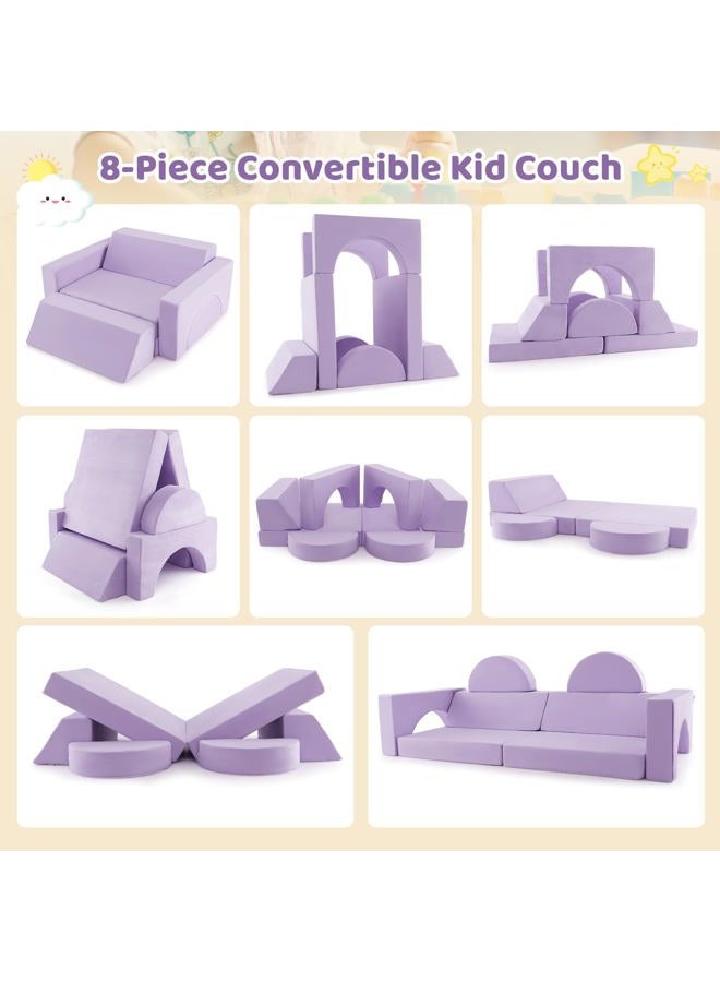 INFANS Mondular Kids Play Couch, 8PCS Toddler Sectional Sofa Building Fort for Bedroom Playroom, Imaginative Convertible Floor Cushion, Foam Set for Boys Girls - Image 3