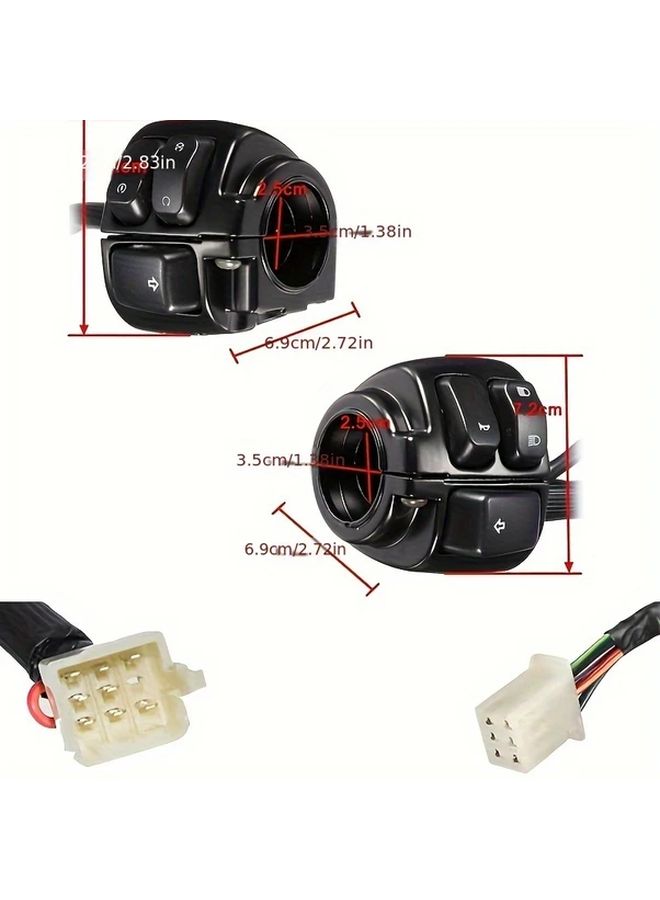 2Pcs Premium Handlebar Control Switch Housing with Wiring Harness Plating For Dyna Sportster 883 1200 XL V-Rod 1996 2012 Easy Installation 1 Inch 25mm Upgrade - Image 2
