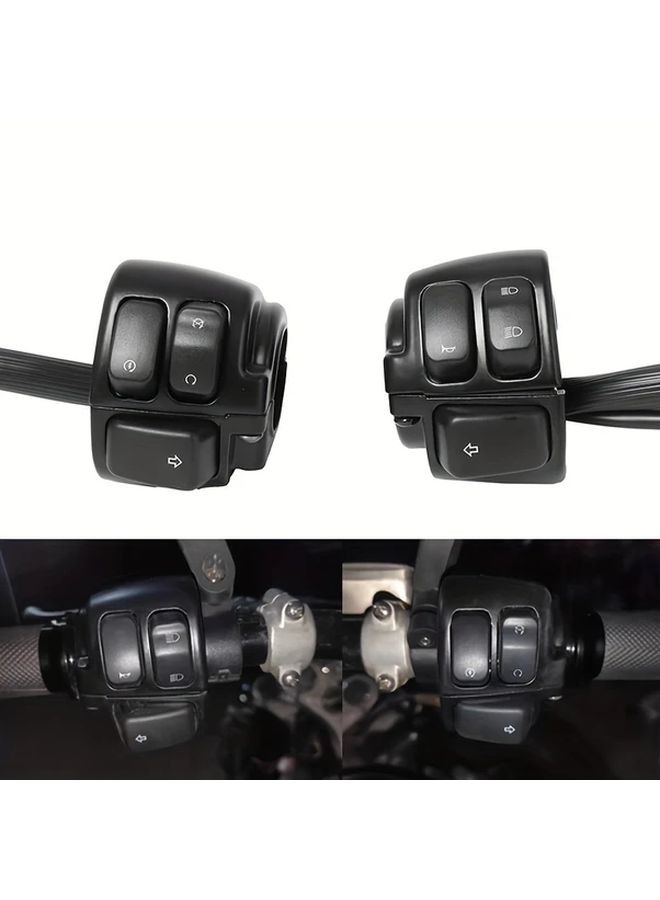 2Pcs Premium Handlebar Control Switch Housing with Wiring Harness Plating For Dyna Sportster 883 1200 XL V-Rod 1996 2012 Easy Installation 1 Inch 25mm Upgrade - Image 1