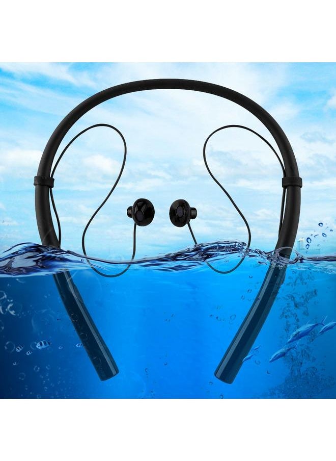 Thoraya V4.2 Bluetooth Headphones Waterproof HBQ Q14 Flexible Neckband Magnetic Design Headset (Black)  - Image 4
