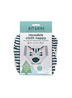 Kit & Kin Kit & Kin Reusable Cloth Nappy – Eco-Friendly, Leak-Proof & Gentle Diapering Solution | Reusable Nappy Zebra  - Image 2