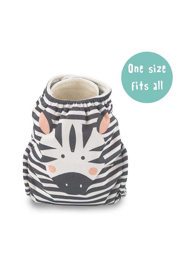 Kit & Kin Reusable Cloth Nappy – Eco-Friendly, Leak-Proof & Gentle Diapering Solution | Reusable Nappy Zebra