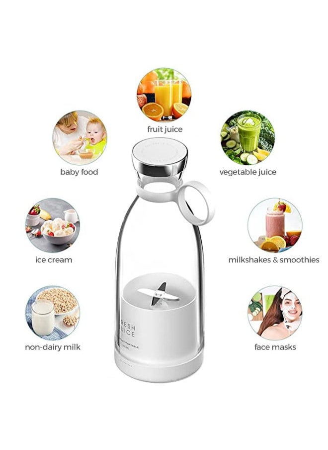 SHOPI - Portable Blender Personal Size Blender, Personal Juicer with USB Wireless Rechargeable, Cordless Juicer Personal Blender, Mini Mixer (White) - Image 1