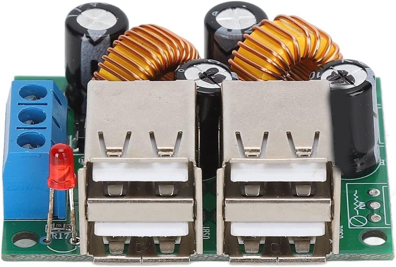 4 منفذ USB وحدة تحويل إمداد الطا��ة DC 12V 24V 40V إلى 5V 5A منظم الجهد - لوحة تصحيح متزامن عالية الكفاءة مع حماية شريحة A5268 و USB نحاسي - Image 1