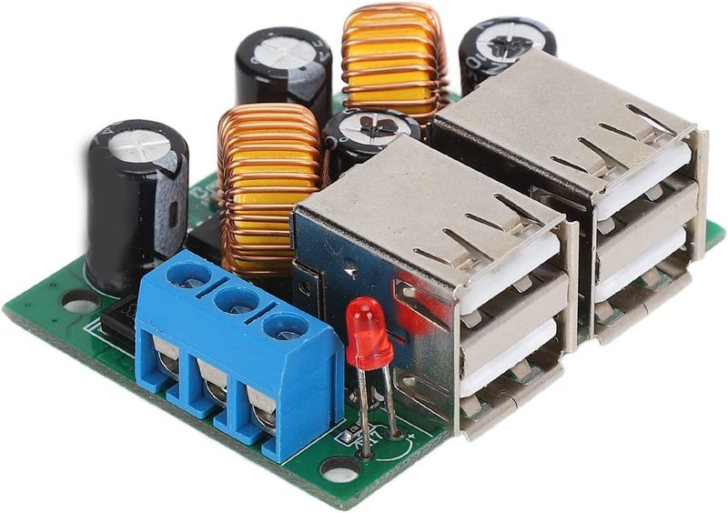 4 منفذ USB وحدة تحويل إمداد الطا��ة DC 12V 24V 40V إلى 5V 5A منظم الجهد - لوحة تصحيح متزامن عالية الكفاءة مع حماية شريحة A5268 و USB نحاسي - Image 5