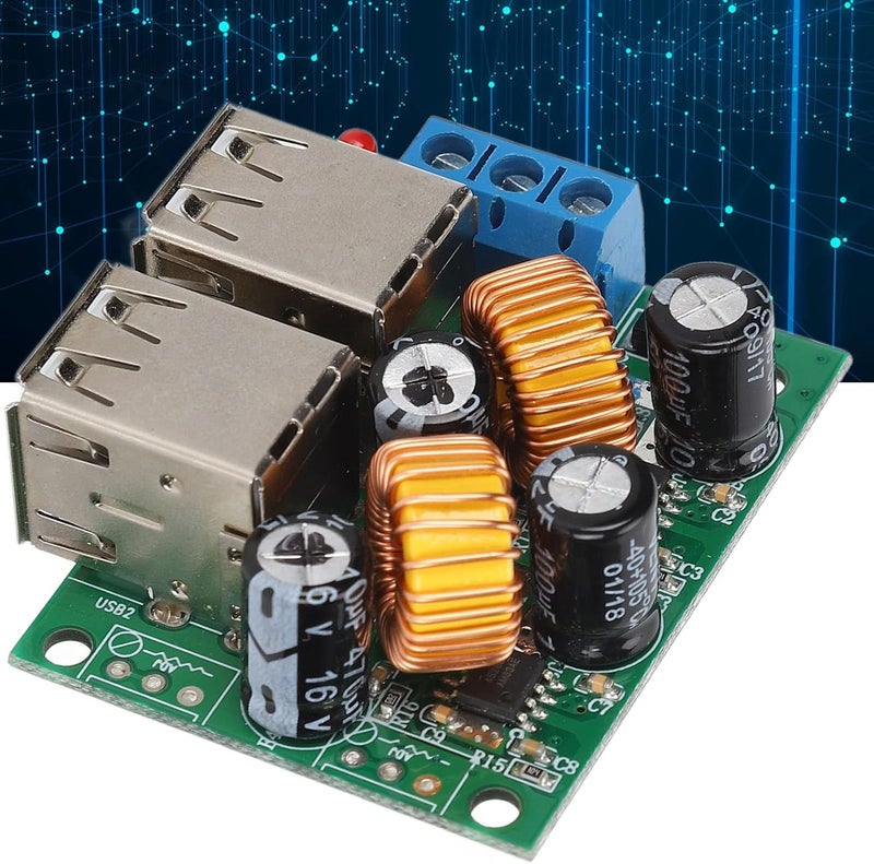 4 منفذ USB وحدة تحويل إمداد الطا��ة DC 12V 24V 40V إلى 5V 5A منظم الجهد - لوحة تصحيح متزامن عالية الكفاءة مع حماية شريحة A5268 و USB نحاسي - Image 4