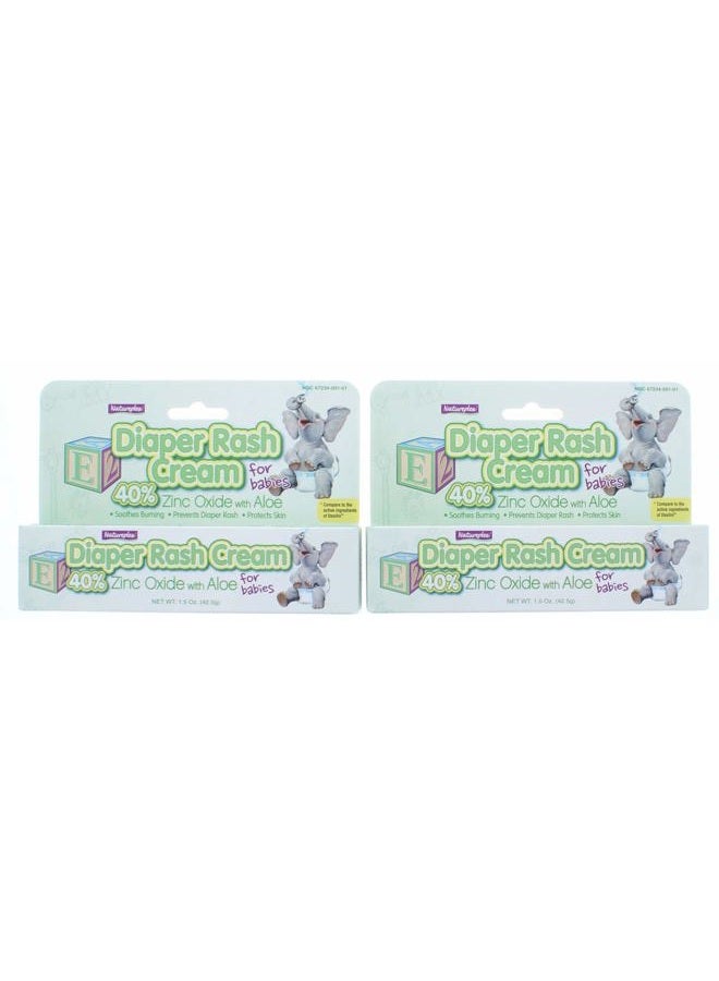 Natureplex كريم طفح الحفاض من ناتشر بلكس 40% أكسيد الزنك مع الألوة للأطفال 1.5 أونصة (3 أونصات إجمالاً) - Image 1