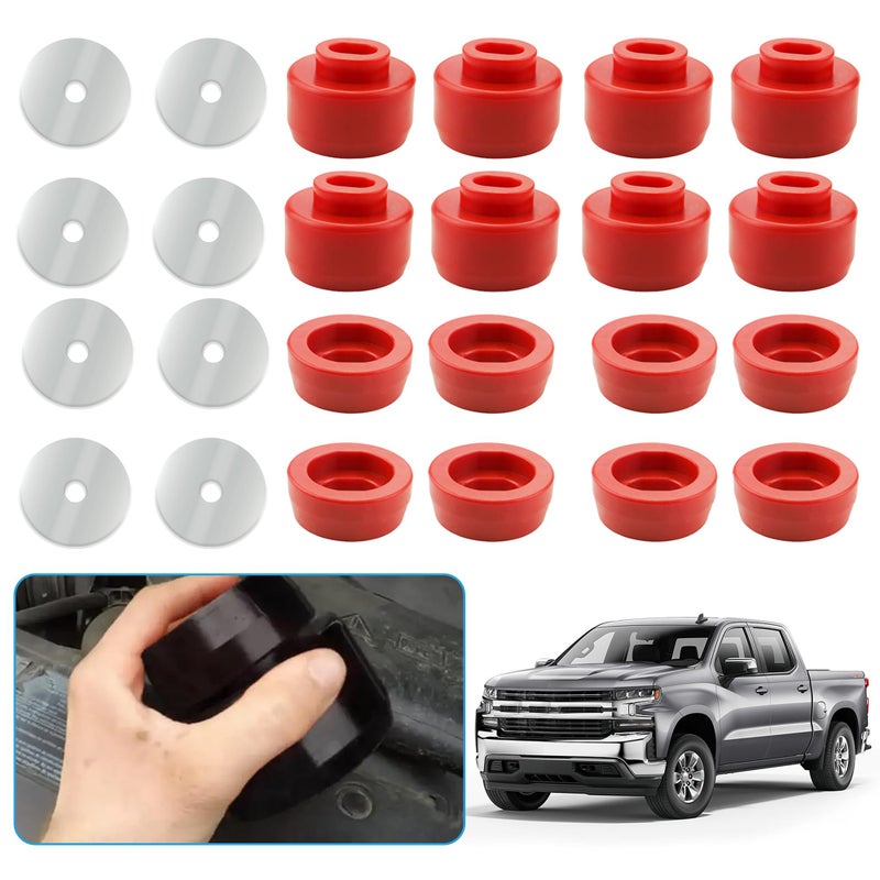 Body and Cab Mount Bushing Kit for 19992014 Chevy Silverado Sierra 15002500 2WD4WD Polyurethane Body Cab Mounts Replace 7141 red