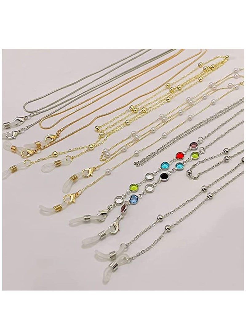 Y&D 6 Pieces Glasses Holder Chain Lanyard Necklace Sunglass Fashion Eyeglass Chains Eyewear Retainer Beaded Strap Anti-lost Leash Around Neck for Women Girls - Image 5