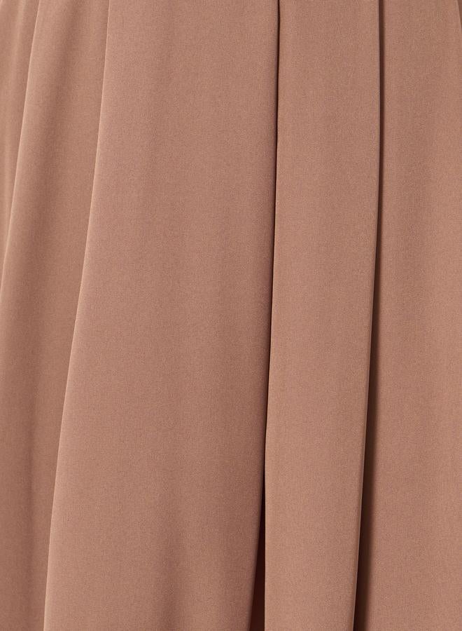 Styli Women Khaki Pleated A-Line Maxi Skirt - Image 3