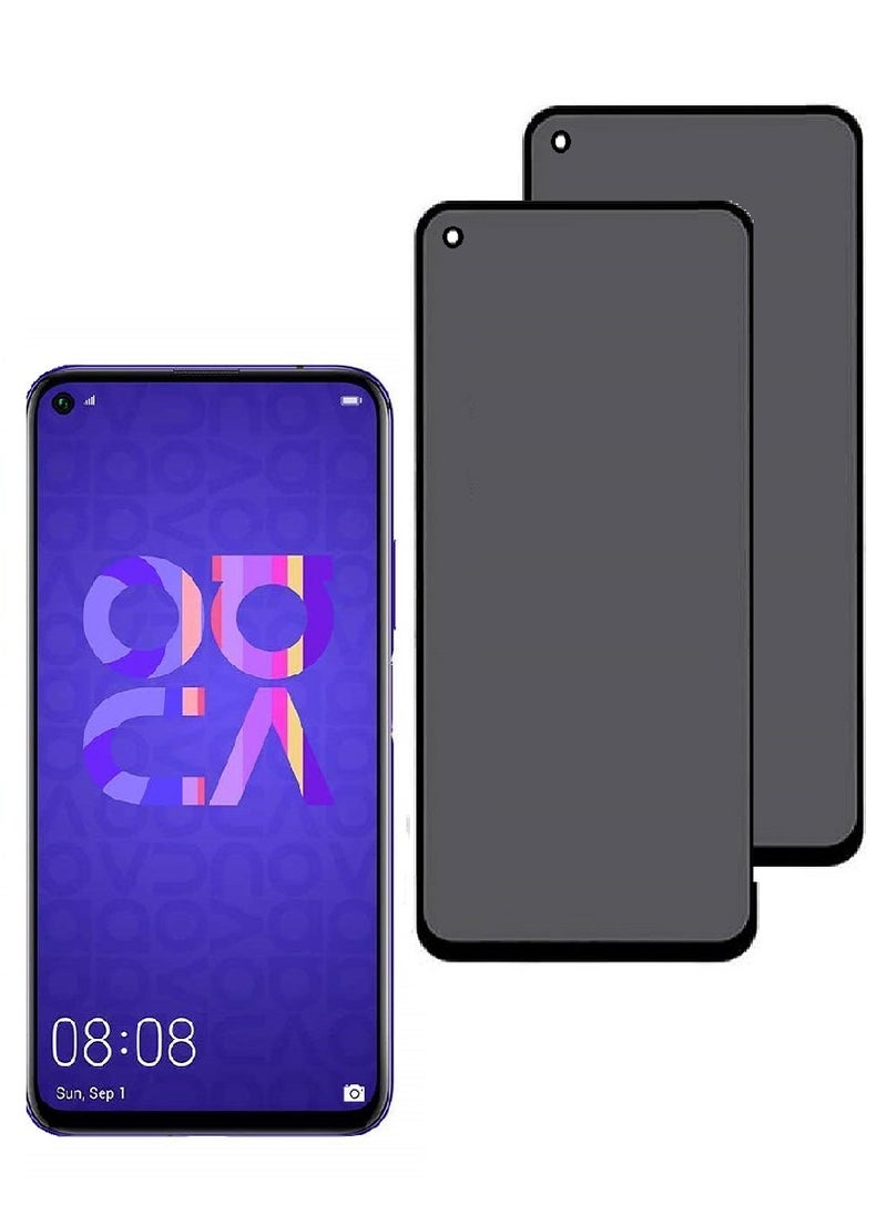 we3 2 Pieces Tempered Glass Screen Protector Anti-Spy Privacy Designed For Huawei nova 5T Full Glue Edge to Edge Full Screen Coverage And Bubble Free - Image 1