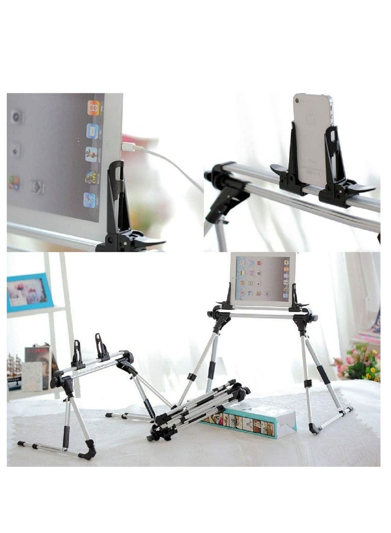 Tablet Holder, 360 Adjustable Phone/Tablet Stand with Steel Arm, Lazy Mount Tablet Clamp for All 4"-10.5" Phones, Tablet, Switch, for Gaming, Watching Video  - Image 5