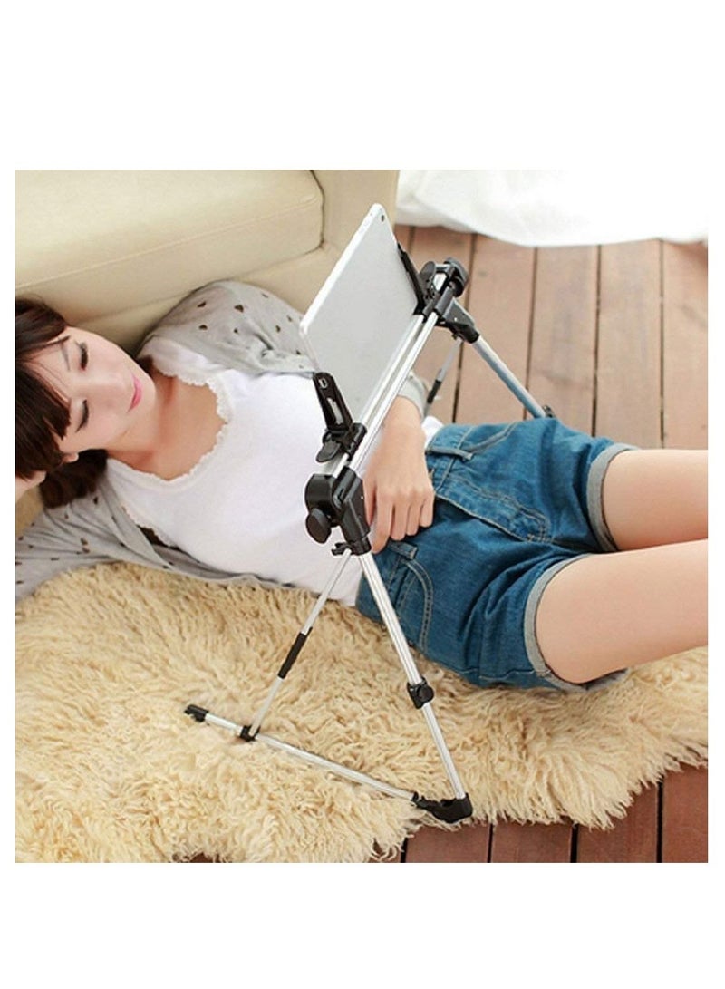 Tablet Holder, 360 Adjustable Phone/Tablet Stand with Steel Arm, Lazy Mount Tablet Clamp for All 4"-10.5" Phones, Tablet, Switch, for Gaming, Watching Video  - Image 2