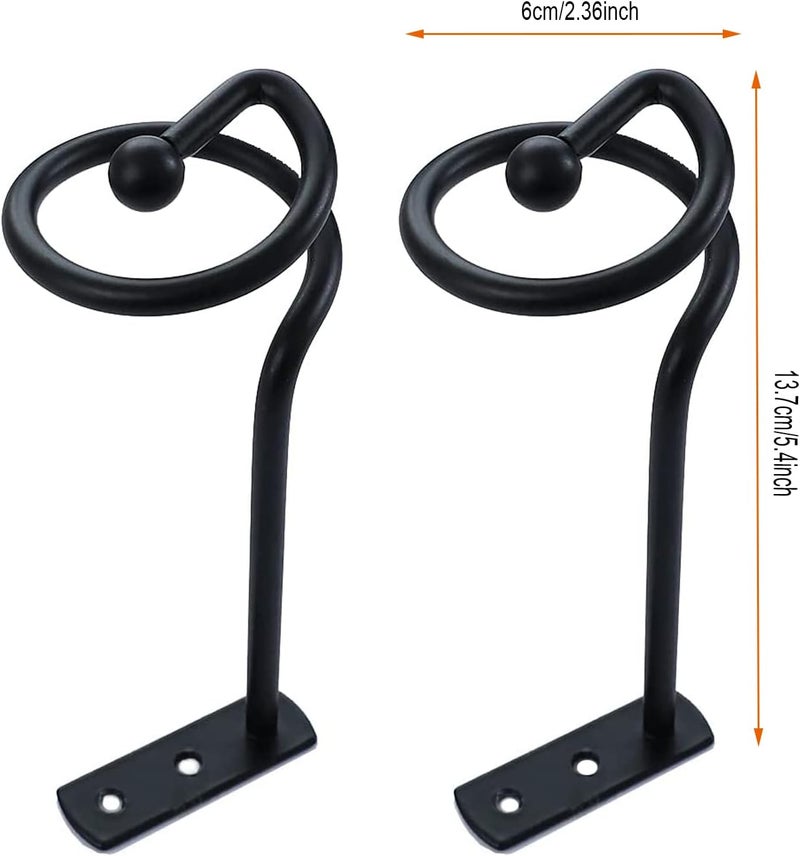 Elifel CHIMEI Curtain Hold Back Black for Wall, Curtain Tiebacks Pull Back for Curtains, Curtain Tieback Hook Drapery Tiebacks, Tie Back Wall Holder for Curtains Decorative Draperies Metal Set of 4… - Image 3