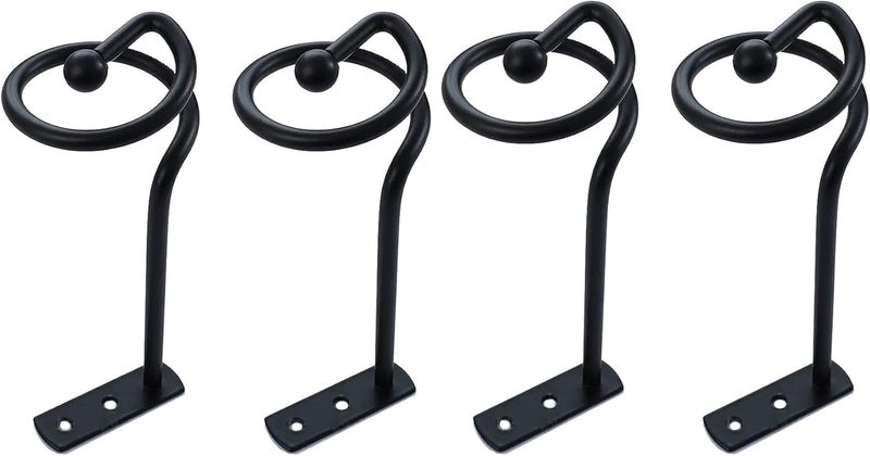 Elifel CHIMEI Curtain Hold Back Black for Wall, Curtain Tiebacks Pull Back for Curtains, Curtain Tieback Hook Drapery Tiebacks, Tie Back Wall Holder for Curtains Decorative Draperies Metal Set of 4… - Image 4