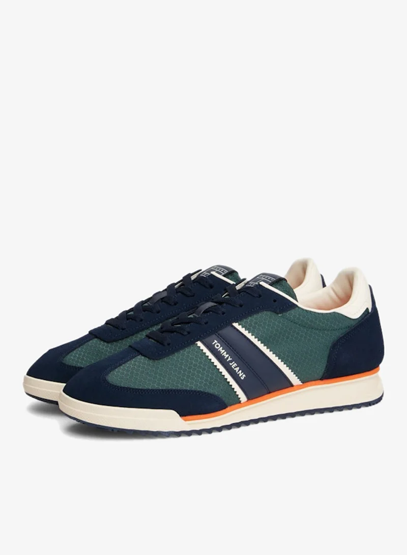 Tommy Jeans Dark Night Navy Retro Mixed Texture Serrated Sneakers for Men | Best Price UAE