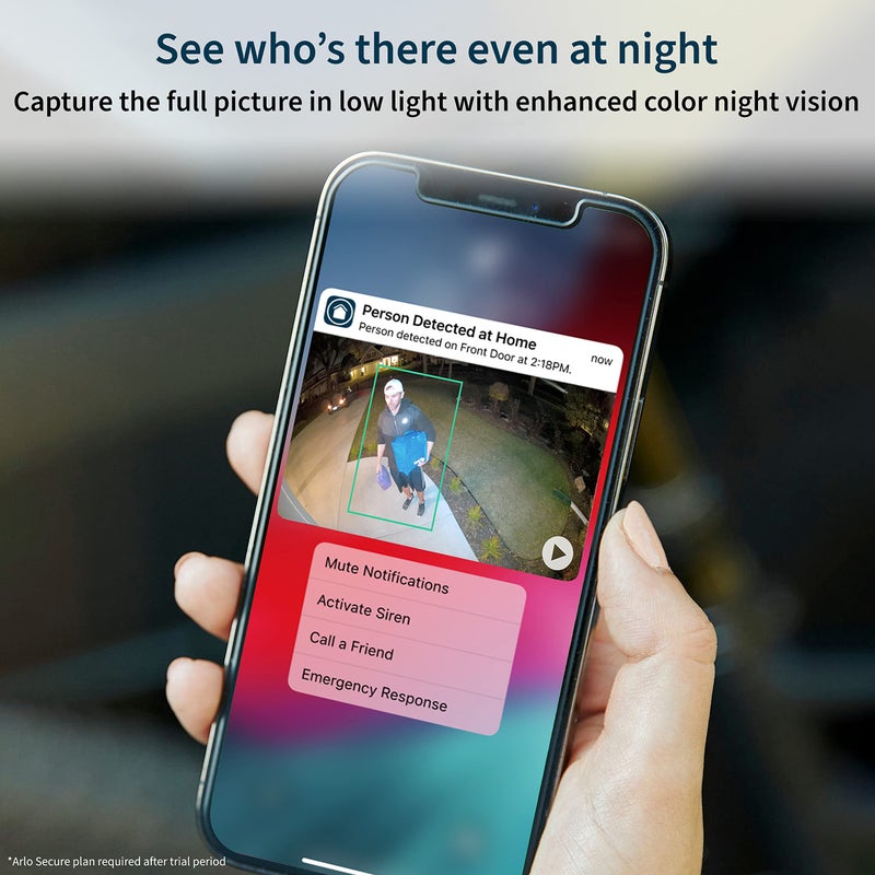 ARLO كاميرا أرو ألترا 2 سبوتلايت 4K HDR (2 كاميرات، SmartHub متضمن و مطلوب) | كاميرا أمان منزلية لاسلكية | رؤية ليلية ملونة، مستشعر حركة، زاوية رؤية 180º، صوت ثنائي الاتجاه، أبيض - Image 4