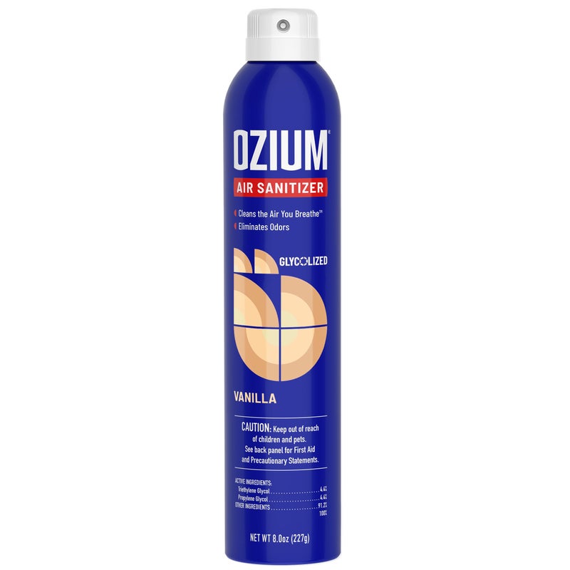 Ozium 8 Oz. Air Sanitizer & Odor Eliminator for Homes, Cars, Offices and More, Vanilla Scent, Pack of 1 - Image 1