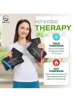 AllSett Health 4 Pack Reusable Ice Packs For Injuries Soft Ice Pack With Velvet Soft Fleece Fabric | Flexible Hot And Cold Gel Ice Pack Set Cold Packs For Injuries, Knee, Back, Neck Pain 10 X 6, Black  - Image 4