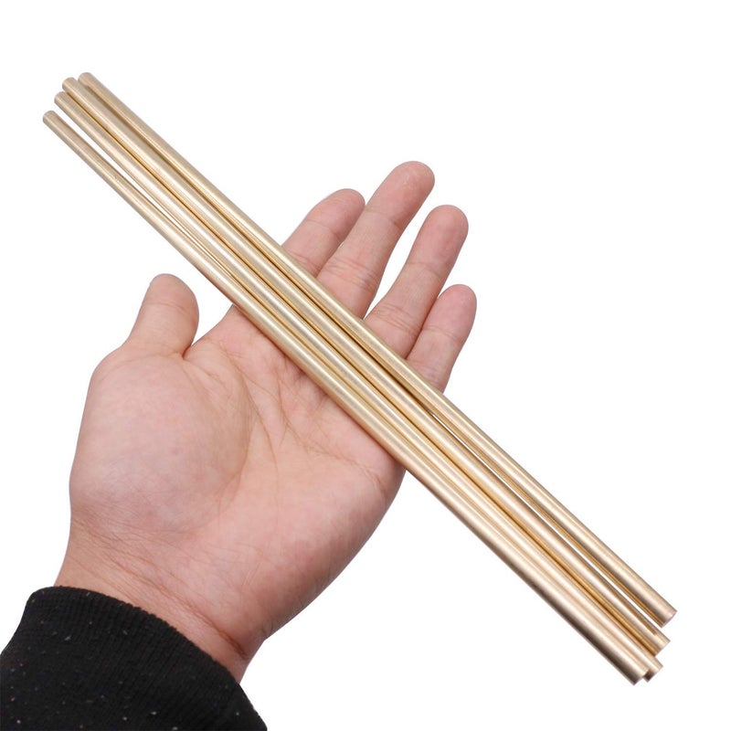 PGCOKO 4Pcs Solid Round Brass Rod Lathe Bar Stock Kit for DIY Craft Tool, 1/4 inch in Diameter 11.8 inch in Length - Image 5