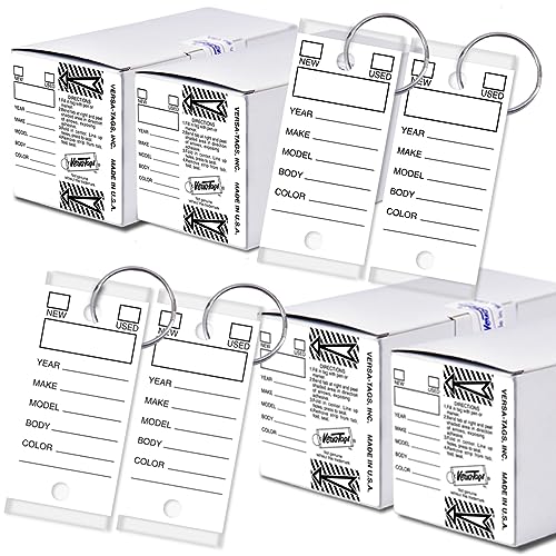 Versa-Tags 1000 Per Box, Self-Protecting Paper Key Tags with Chrome-Plated Split Rings Perfect for Car Truck Or RV Dealers White - Image 1