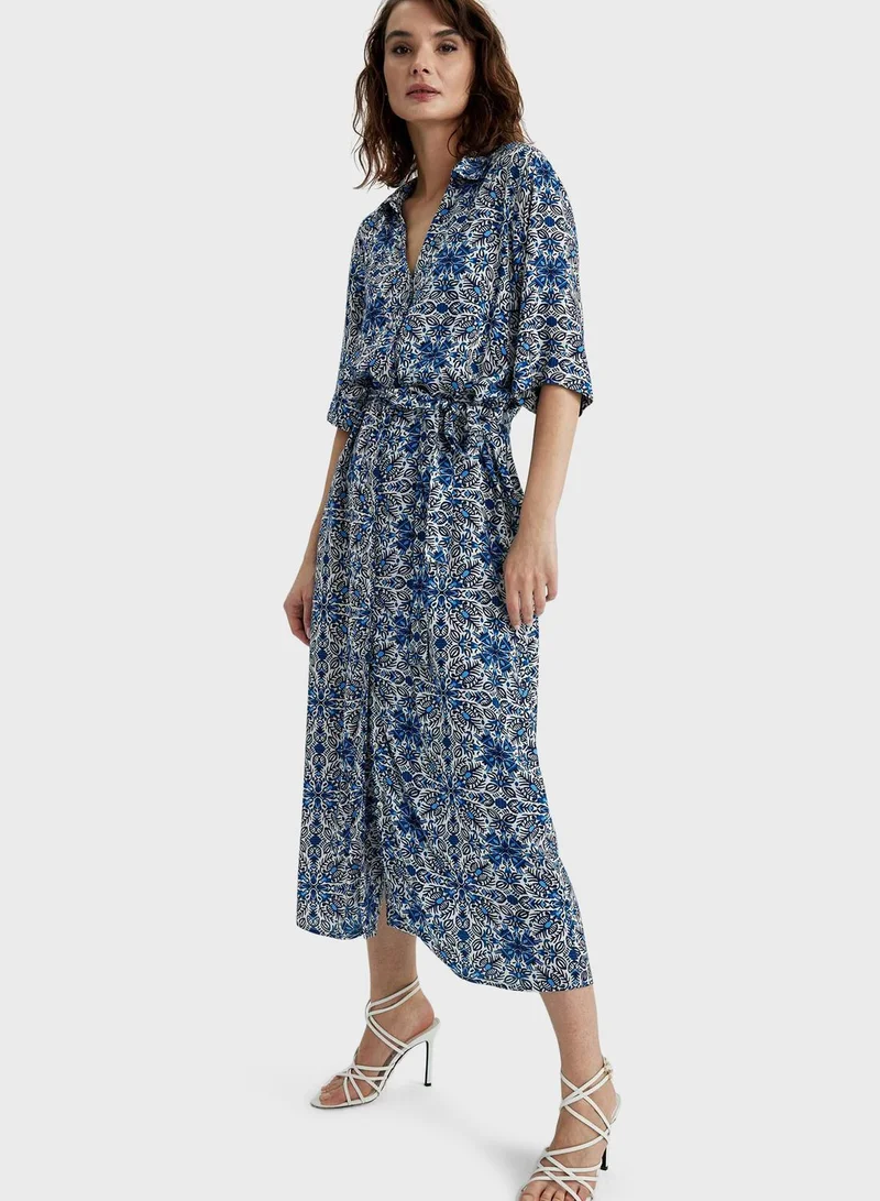 DeFacto Floral Print Midi Dress