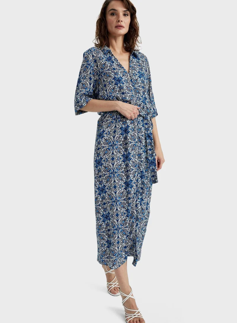 DeFacto Floral Print Midi Dress