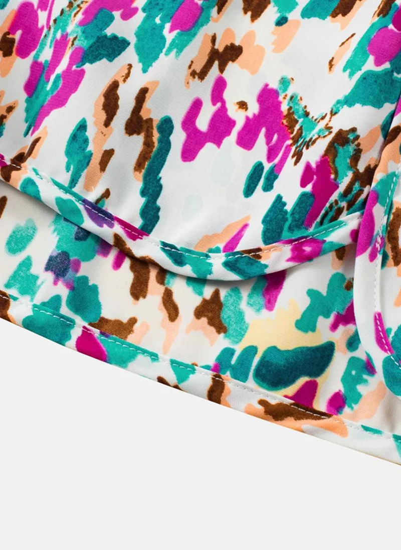 YUNIQEE White Printed Casual Shorts