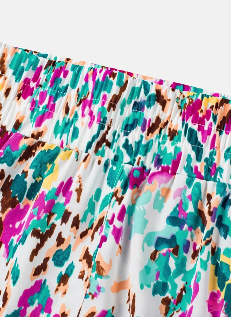 YUNIQEE White Printed Casual Shorts