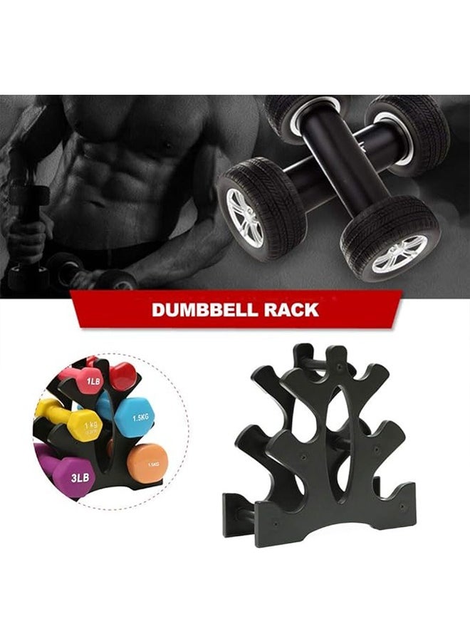 AOKE Household Fitness Dumbbell Stand Dumbbell Rack Stand Only 3 Tier Dumbbell Bracket Free Weight Stand PVC Material for Home Gym Organization Max Load 35 lbs Removable (Without Dumbbells) Black  - Image 4