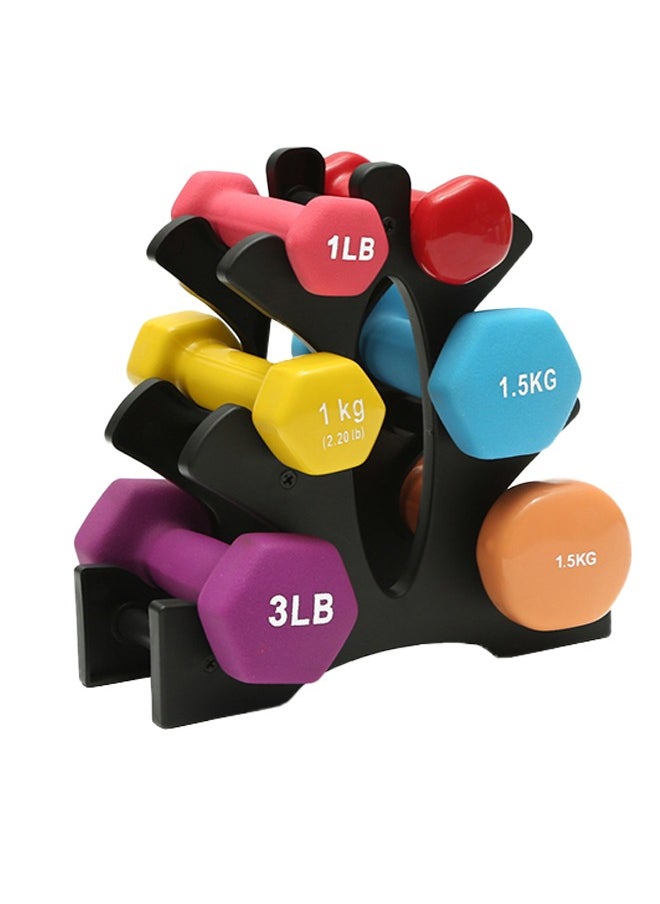 AOKE Household Fitness Dumbbell Stand Dumbbell Rack Stand Only 3 Tier Dumbbell Bracket Free Weight Stand PVC Material for Home Gym Organization Max Load 35 lbs Removable (Without Dumbbells) Black  - Image 1