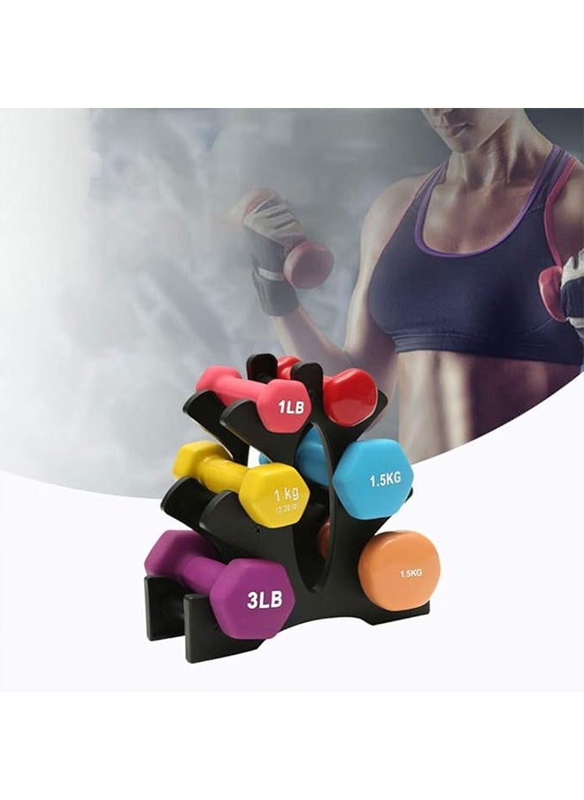 AOKE Household Fitness Dumbbell Stand Dumbbell Rack Stand Only 3 Tier Dumbbell Bracket Free Weight Stand PVC Material for Home Gym Organization Max Load 35 lbs Removable (Without Dumbbells) Black  - Image 5
